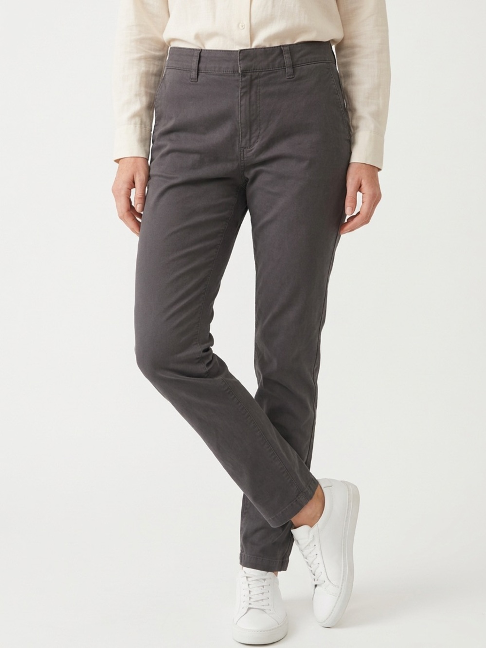 THEORY | Liham Fundamental Straight-Leg Pants Light Black/Gray Women’s Size 28